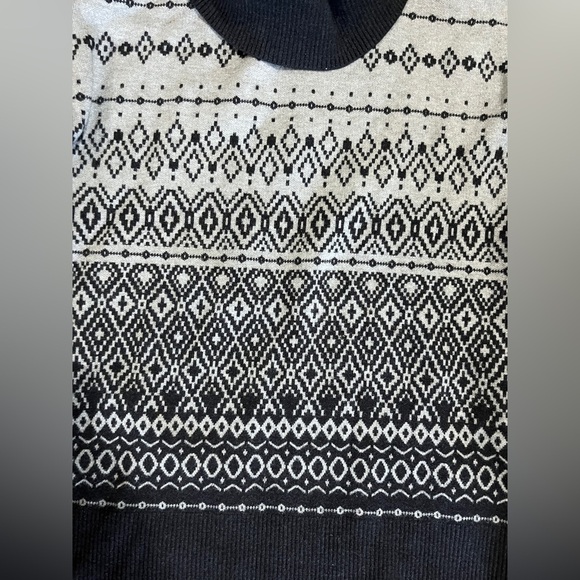 Joie women’s XS cowl neck sweater - charcoal and lighter grey Fair Isle - Picture 2 of 5